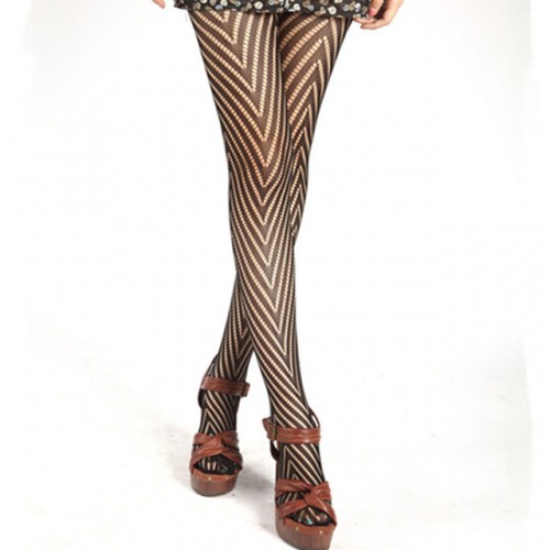 Womens Net Stripe Fishnet Pantyhose Tights Stockings